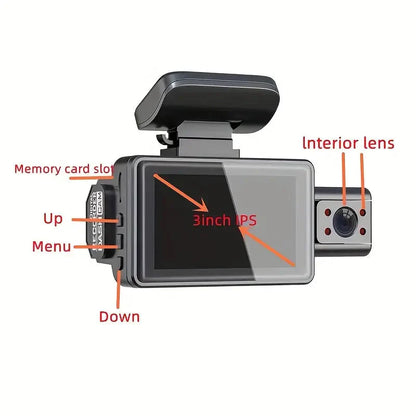 Skorter | Full HD 1080P Dual Car Dash Cam Night Mode with Front and Interior View