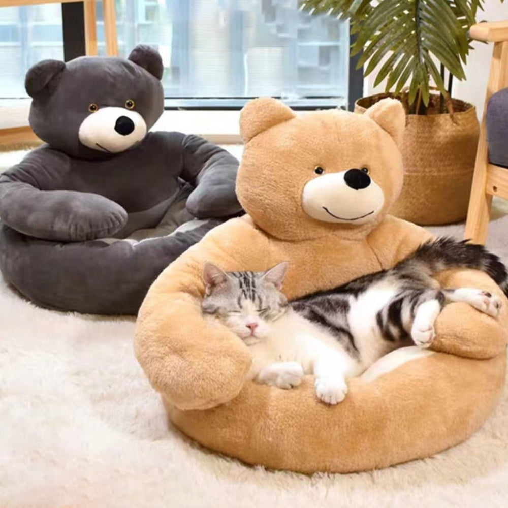 Skorter | Cute detachable cuddly bear cat bed