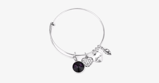 Skorter | February Birthstone Charm Bracelet