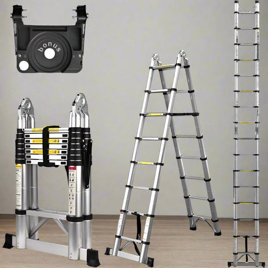Skorter | Collapsible Extendable Ladder UK – Telescopic Ladder with Non-Slip Feet, Soft-Close System for Indoor & Outdoor Use