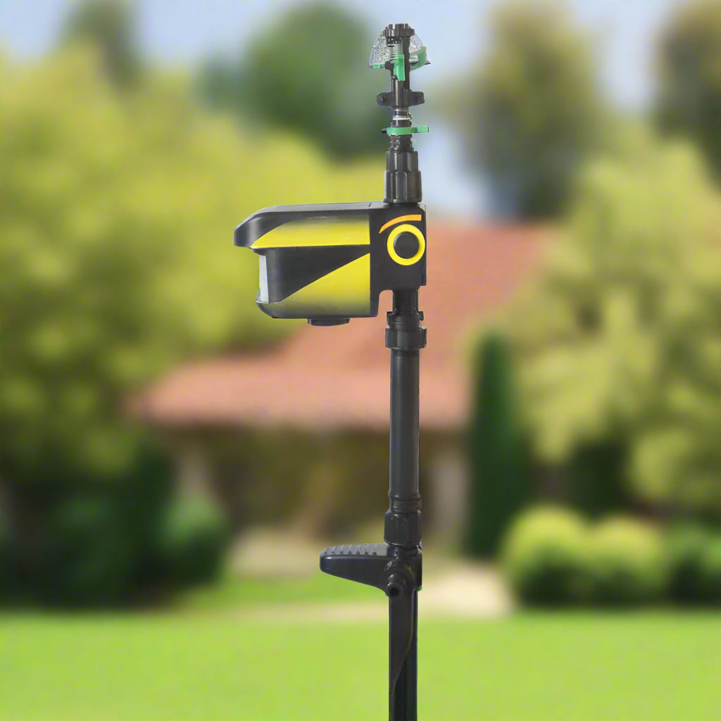 Skorter | Motion Activated Deer Repellent Sprinkler - Solar Powered Animal Deterrent for Gardens & Lawns