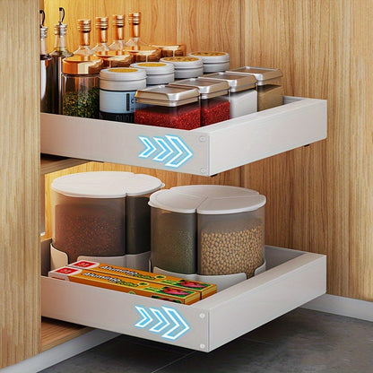 Skorter | Lina Pull-Out Kitchen Cabinet Organiser – Space-Saving Sliding Pantry Storage Rack