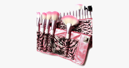 Skorter | 24-piece Pink Leopard Brush Set