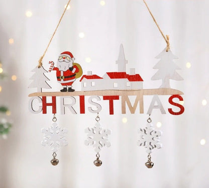 Skorter | Gnome Santa Claus Wooden Hanging Ornament Signage - Set of 5 – Festive Christmas Decoration for Home, Door, and Tree, Perfect for Holiday Cheer