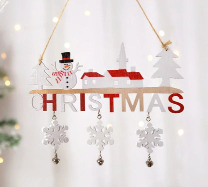 Skorter | Gnome Santa Claus Wooden Hanging Ornament Signage - Set of 5 – Festive Christmas Decoration for Home, Door, and Tree, Perfect for Holiday Cheer