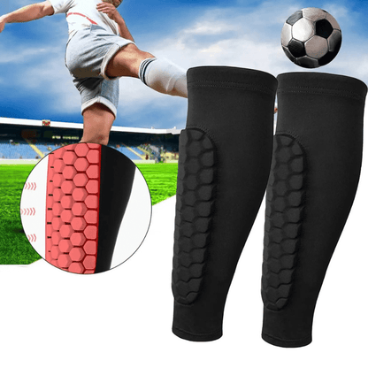 Skorter | EliteGuard Pro Honeycomb Shin Guards | Durable soccer compression sleeves for enhanced safety and mobility