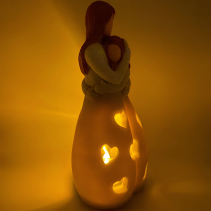 Skorter | Embracing Mother Daughter Figure Flickering Candle Holder - LoveGlow