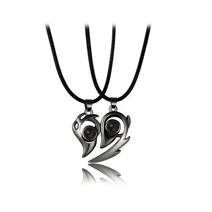 Skorter | 2 Pieces Magnetic Heart Couple Necklace for Women. Pullover Necklace for Best Friends, Lovers & Wedding Gift Jewelry