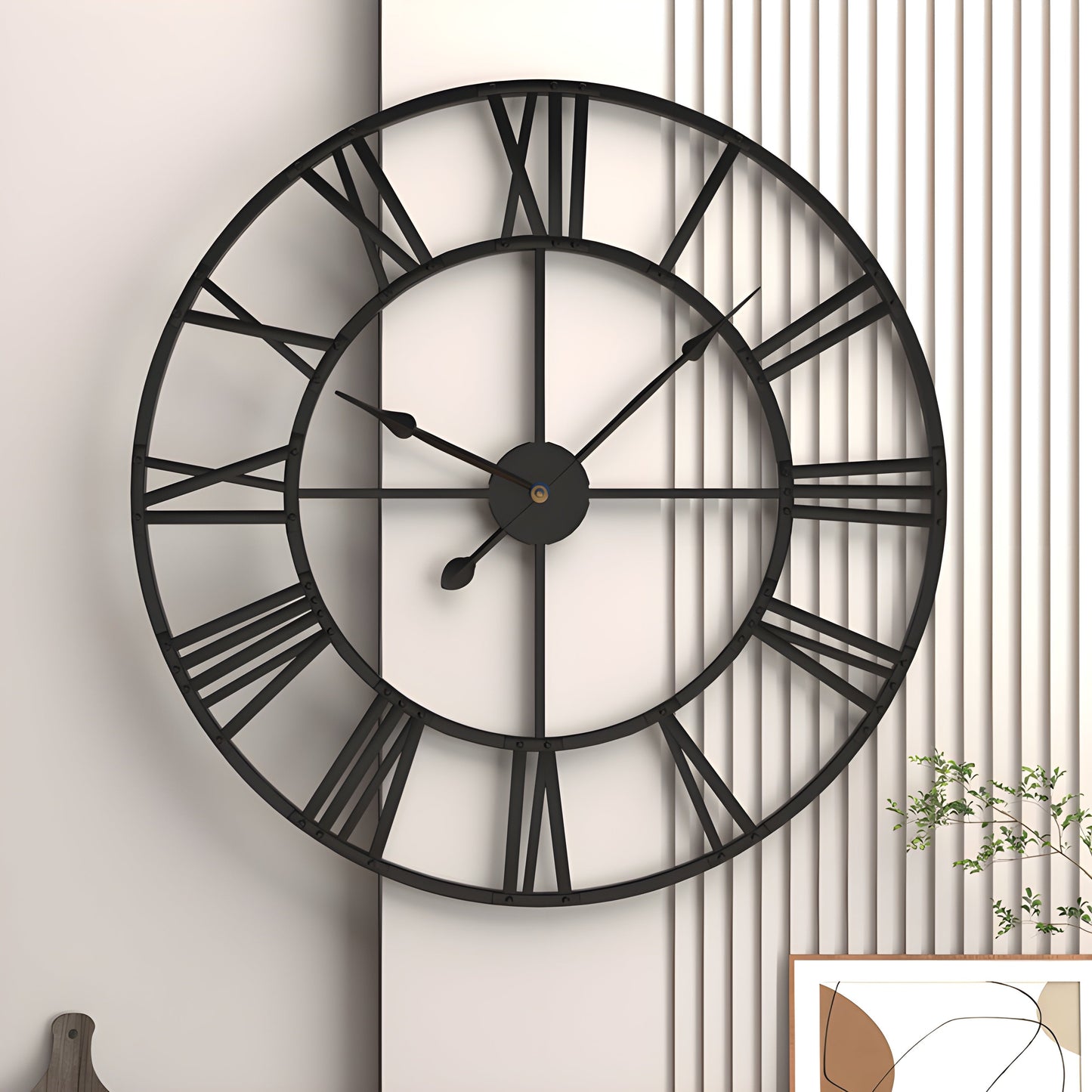 Skorter | Roman Numerals Iron Art Wall Clock