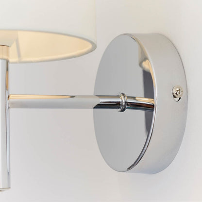 Skorter | Hadleigh Silver Wall Lamp with Cream Silk Imitation Shade