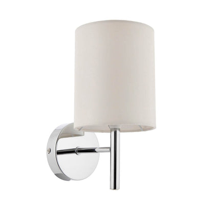Skorter | Hadleigh Silver Wall Lamp with Cream Silk Imitation Shade