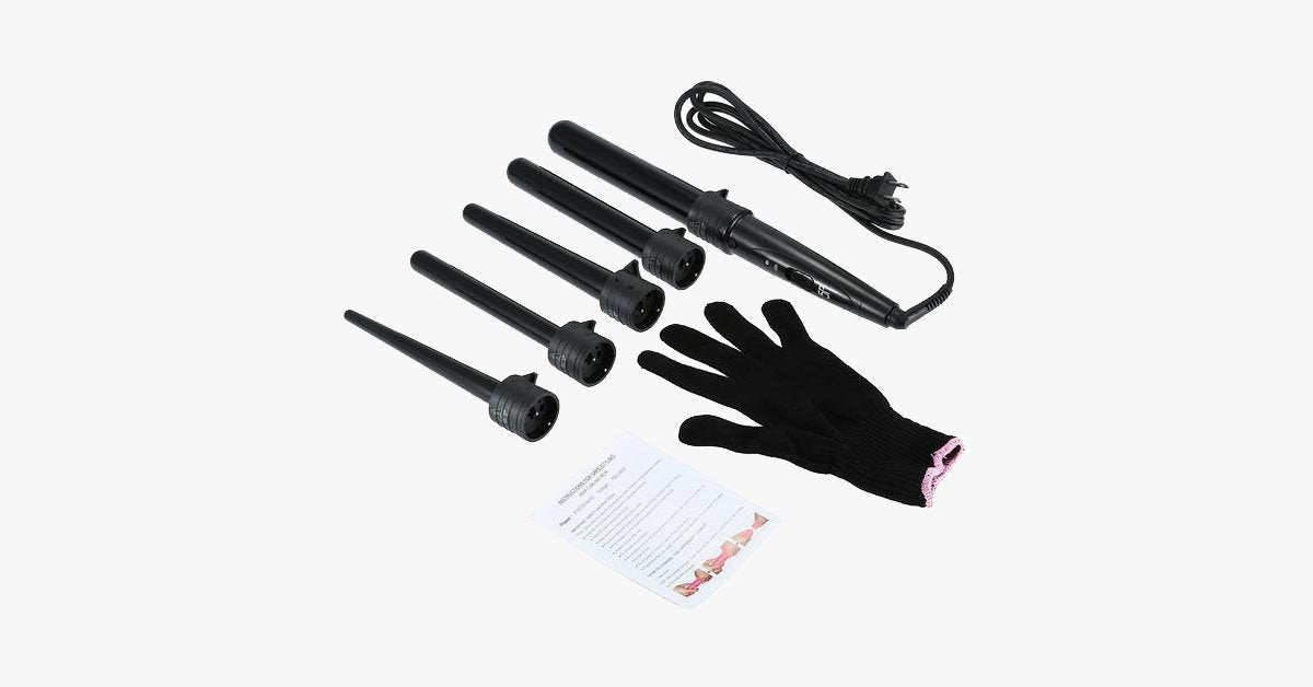 Skorter | Achieve the salon look with the curling iron set and the heat-resistant glove