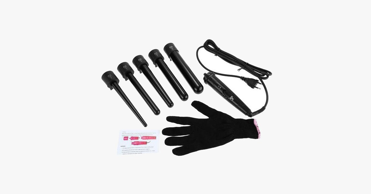 Skorter | Achieve the salon look with the curling iron set and the heat-resistant glove