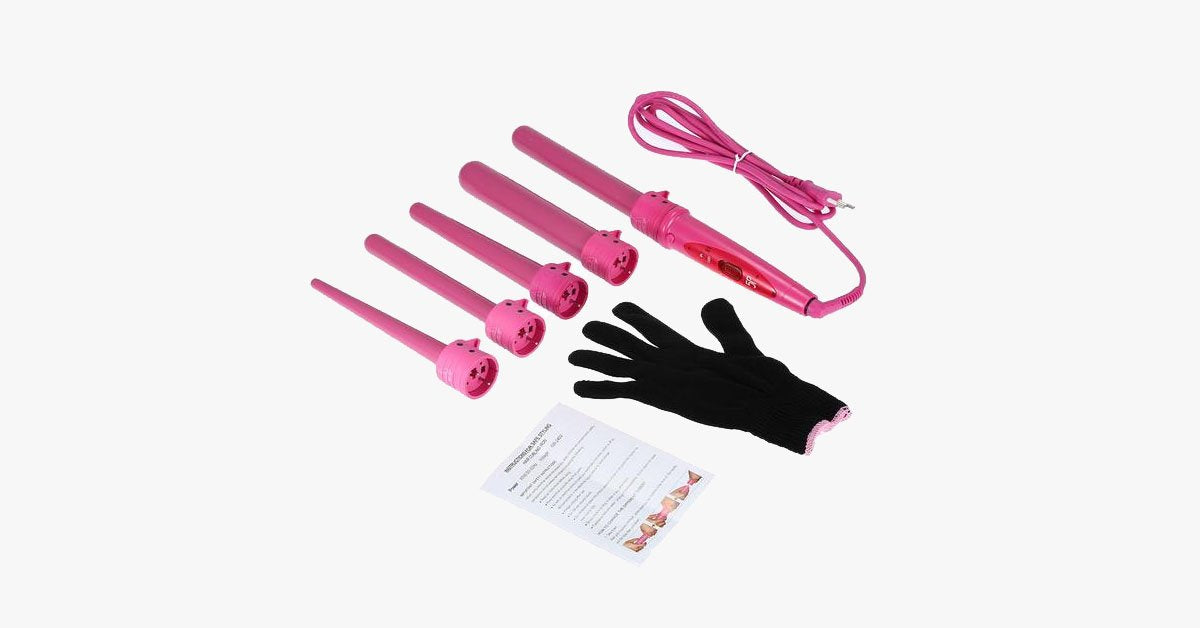 Skorter | Achieve the salon look with the curling iron set and the heat-resistant glove