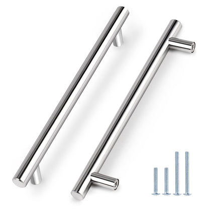 Skorter | Brushed Nickel Modern Stainless Steel Drawer Hardware T-Bar Handles