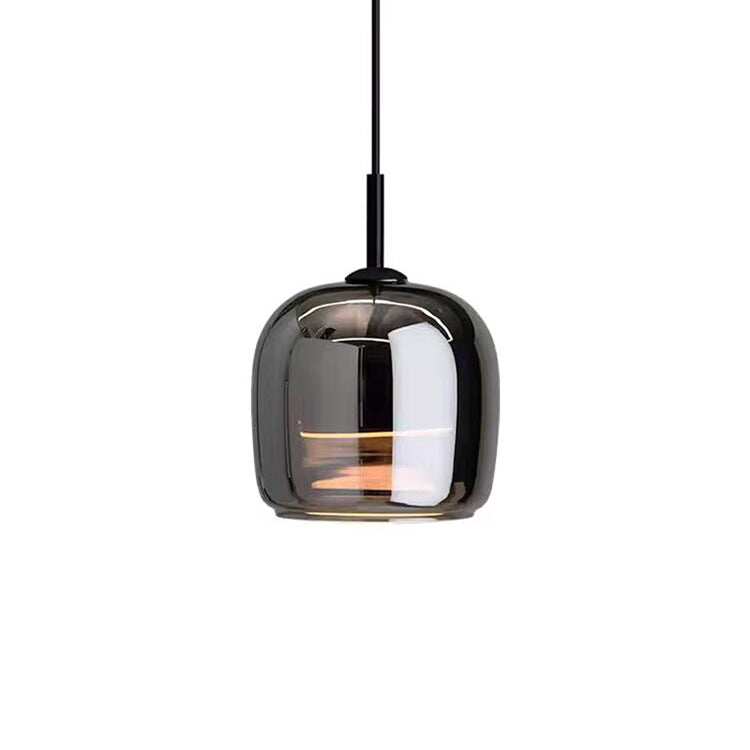 Skorter | Nordic Black Glass Pendant Light Fixture - Modern Hanging Lamp for Kitchen Island & Dining Room