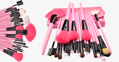 Skorter | 24-piece Pink Glory Brush Set with free case