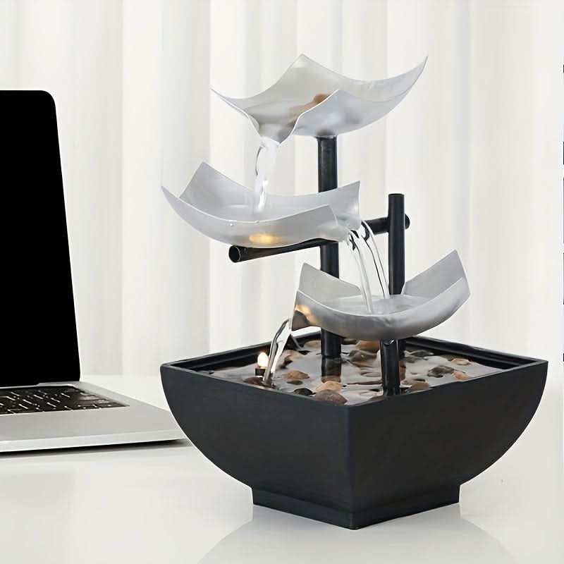 Skorter | Glow LED Leaf Fountain – Modern Indoor Water Feature
