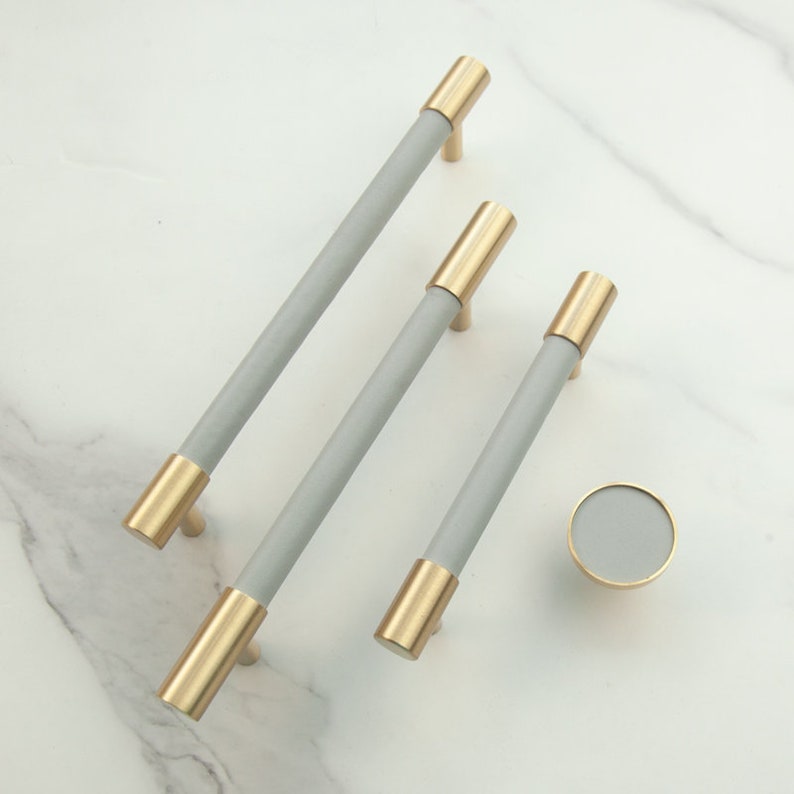 Skorter | Brass Solid Leather Handmade Cabinet Handles Drawer Inserts