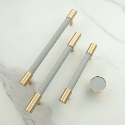 Skorter | Brass Solid Leather Handmade Cabinet Handles Drawer Inserts