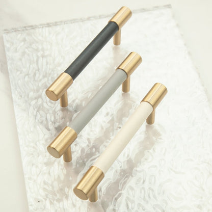 Skorter | Brass Solid Leather Handmade Cabinet Handles Drawer Inserts
