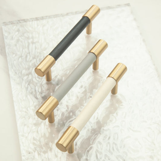 Skorter | Brass Solid Leather Handmade Cabinet Handles Drawer Inserts
