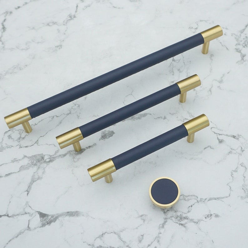 Skorter | Brass Solid Leather Handmade Cabinet Handles Drawer Inserts