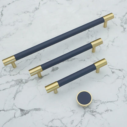 Skorter | Brass Solid Leather Handmade Cabinet Handles Drawer Inserts