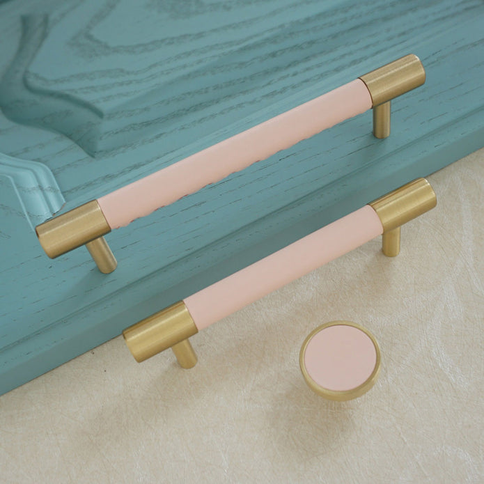 Skorter | Brass Solid Leather Handmade Cabinet Handles Drawer Inserts