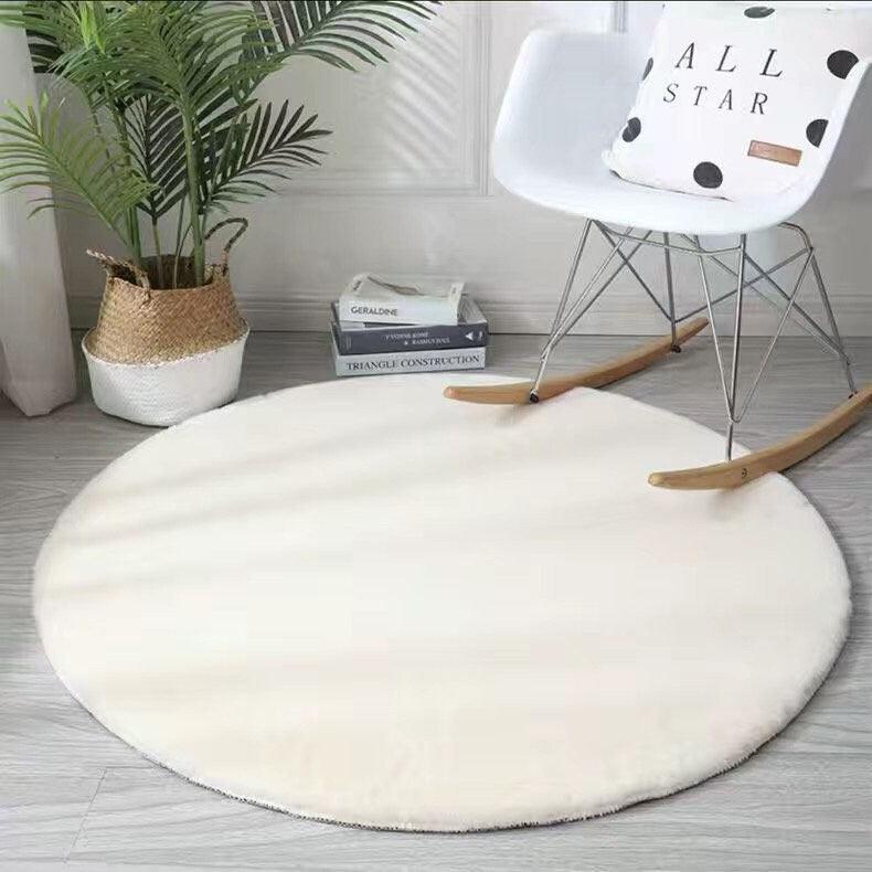 Skorter | Extra thick round fluffy faux fur microfiber blanket