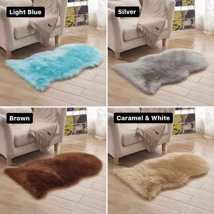 Skorter | Deluxe Fluffy Faux Sheepskin Rug in Tree Shape