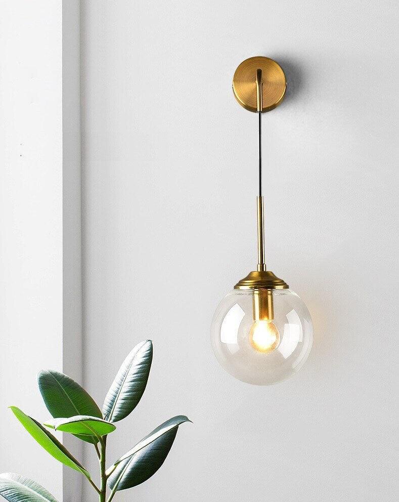 Skorter | Shiny LED Globe Wall Lamp in Modern & Contemporary Style - Hanging