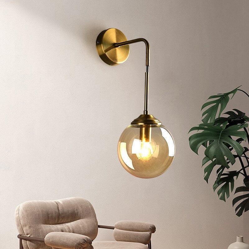Skorter | Shiny LED Globe Wall Lamp in Modern & Contemporary Style - Hanging