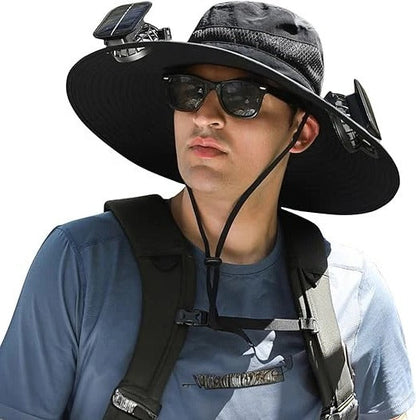 Skorter | Lightweight Breathable Cooling Sun Hat for Men with Dual Fan & Solar Power