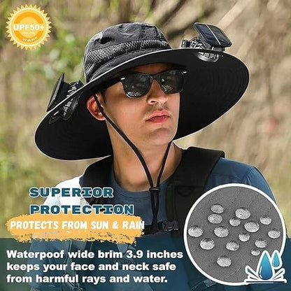 Skorter | Lightweight Breathable Cooling Sun Hat for Men with Dual Fan & Solar Power