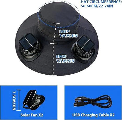 Skorter | Lightweight Breathable Cooling Sun Hat for Men with Dual Fan & Solar Power