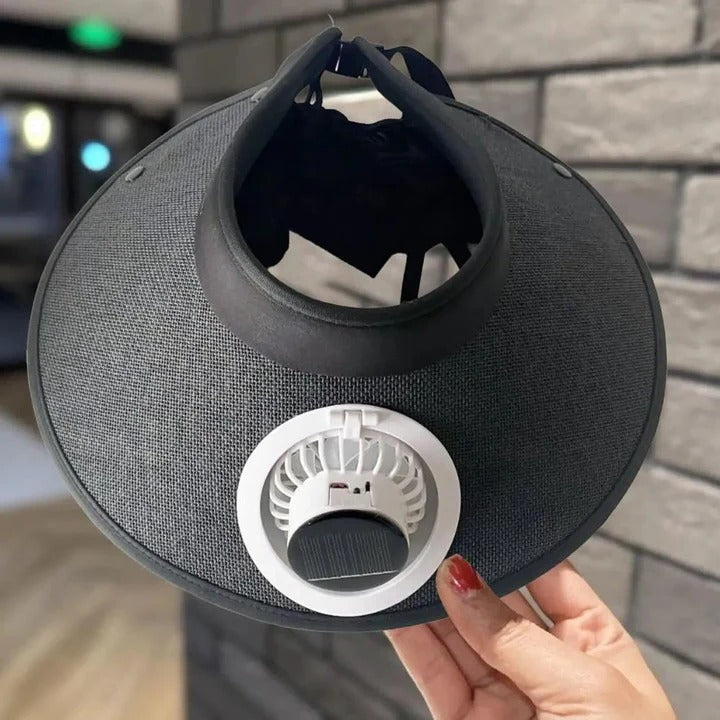 Skorter | Wide Brim Sun Hat with Solar Powered Fan
