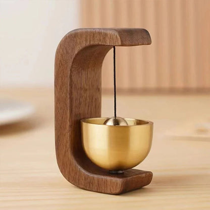 Skorter | Wireless Door Chime with Brass Bell and Wooden Frame