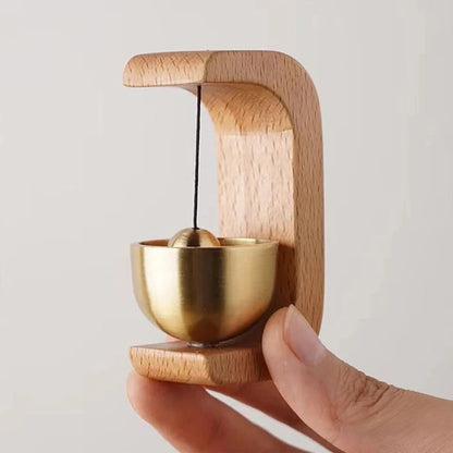 Skorter | Wireless Door Chime with Brass Bell and Wooden Frame