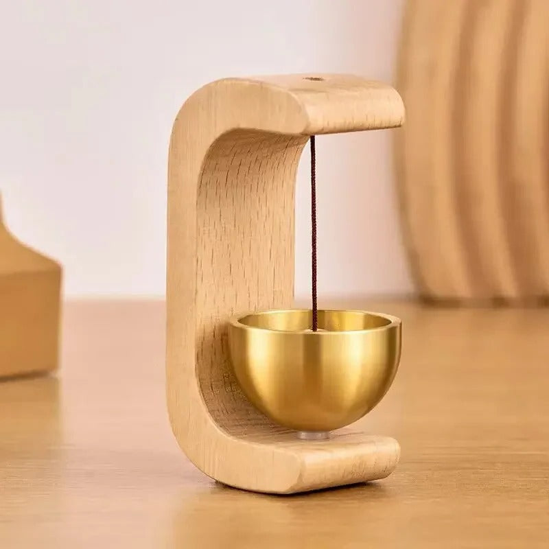 Skorter | Wireless Door Chime with Brass Bell and Wooden Frame