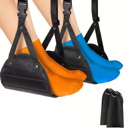 Skorter | 2-Pack Foot Hammock, Portable Travel & Under-Desk Leg Rest with Adjustable Straps