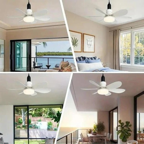 Skorter | Ceiling Light Fan with LED, E27 Socket Mount with Remote Control