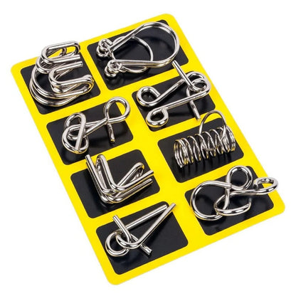 Skorter | 8 Piece Metal Puzzle Ring Set Brain Teaser Toys