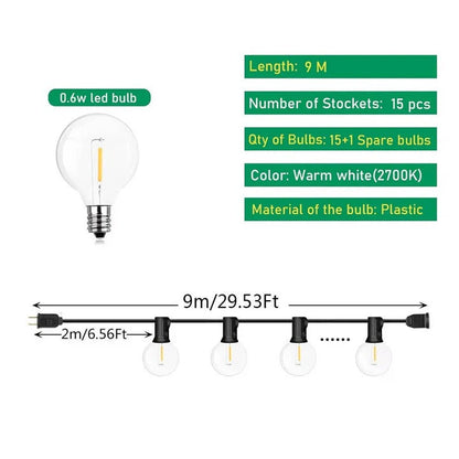 Skorter | Outdoor LED Bulb String Lights for Home and Events