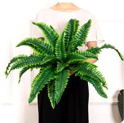 Skorter | Artificial Boston Fern – UV-Resistant Hanging Plant for Outdoor Décor
