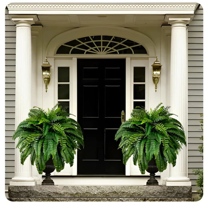 Skorter | Artificial Boston Fern – UV-Resistant Hanging Plant for Outdoor Décor