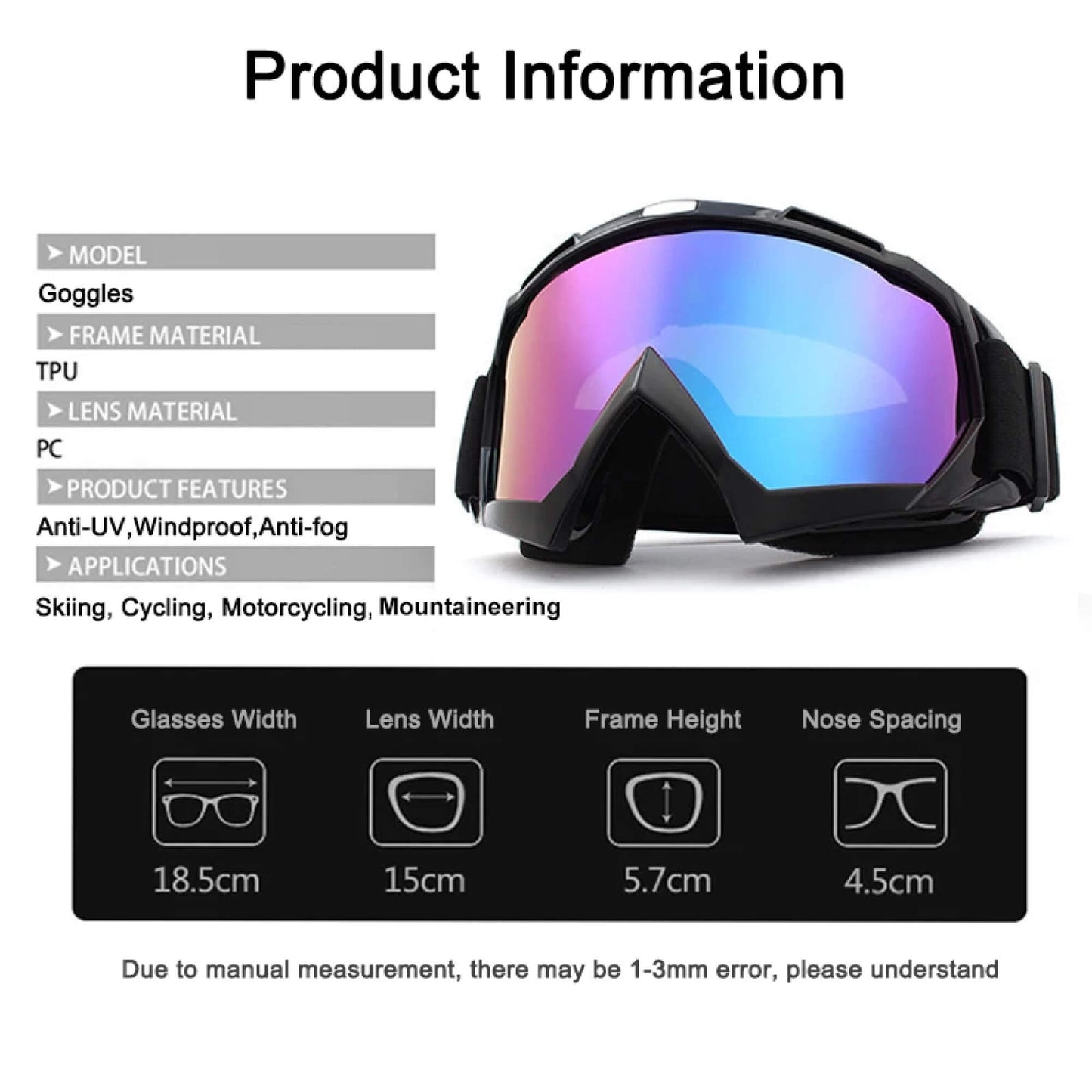 Skorter | Snow Skiing Goggles Snowboard Top Rated Sunglasses for Men and Woman Female Ladies
