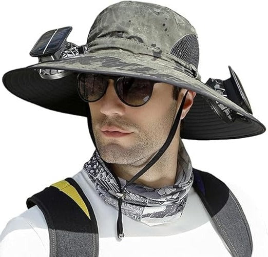 Skorter | Lightweight Breathable Cooling Sun Hat for Men with Dual Fan & Solar Power