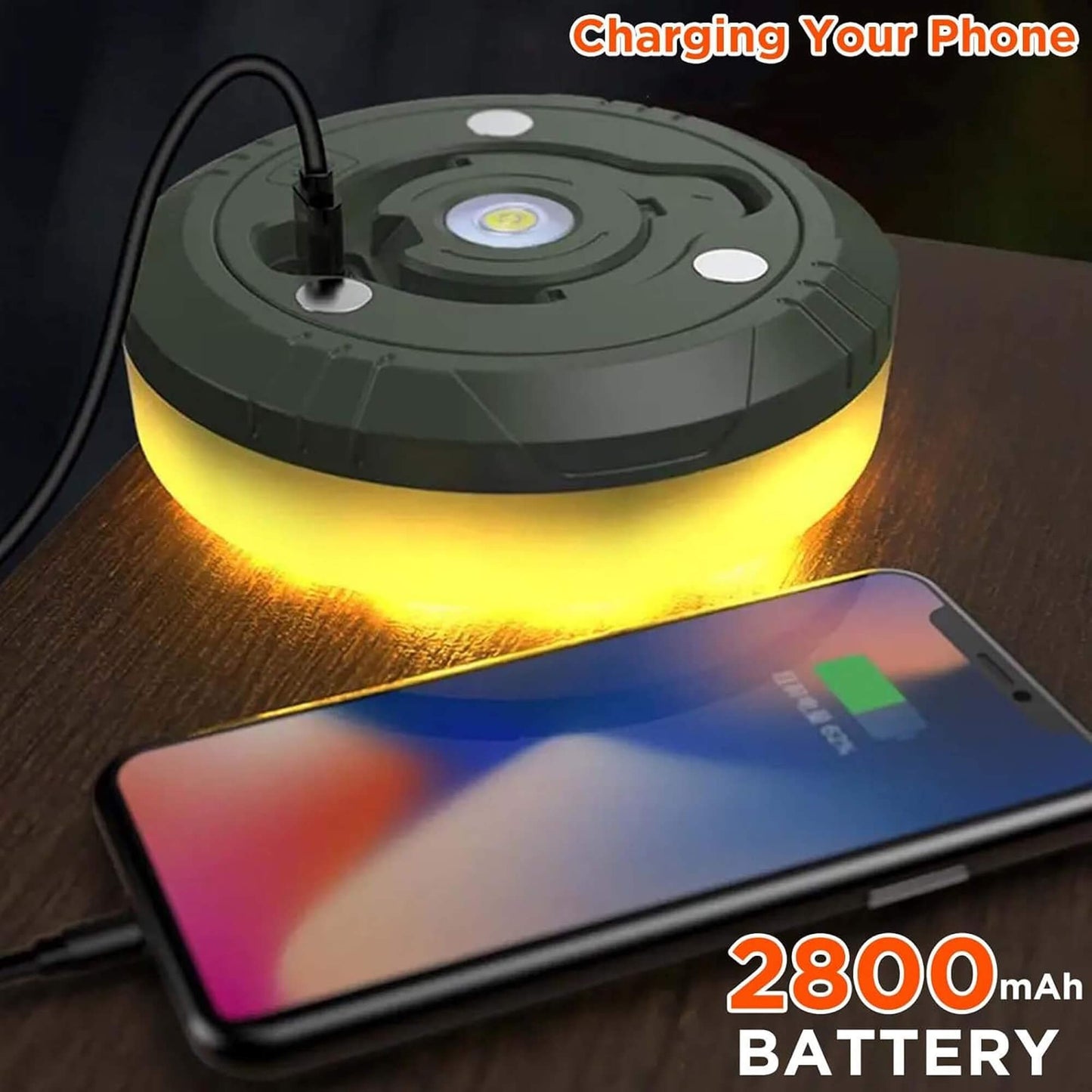 Skorter | 4 in 1 Camp Light – Portable Camping Lantern, String Lights with 8 Lighting Modes, Rechargeable Power Bank for Outdoor Adventures