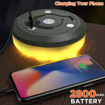 Skorter | 4 in 1 Camp Light – Portable Camping Lantern, String Lights with 8 Lighting Modes, Rechargeable Power Bank for Outdoor Adventures